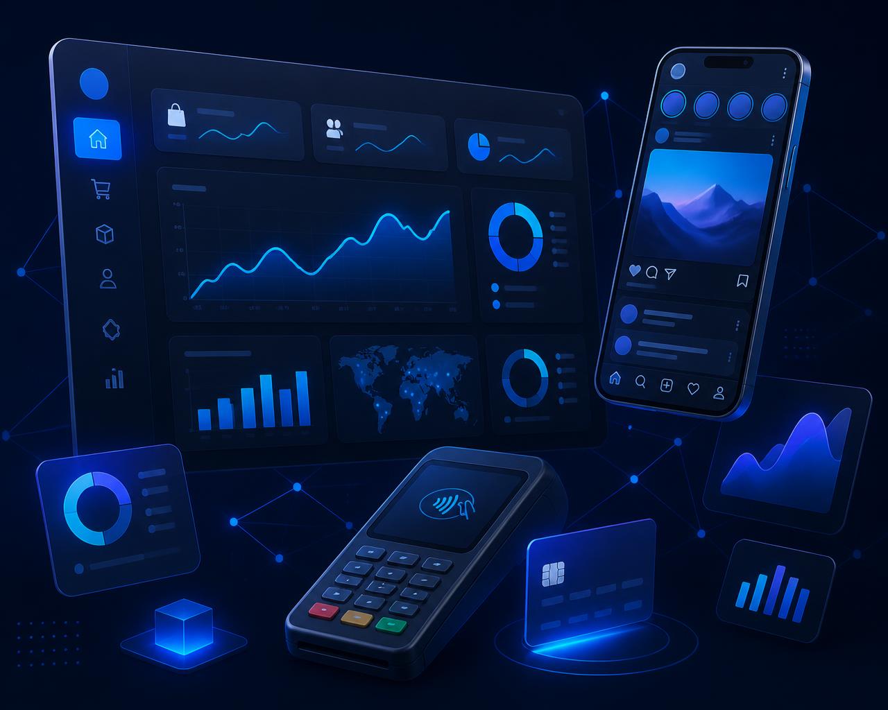 Dashboard e-commerce, social e terminale POS gestiti da HUB Services